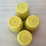 4 old eggcups yellow and black Emsa