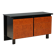 1980s lacquered wood and burl commode