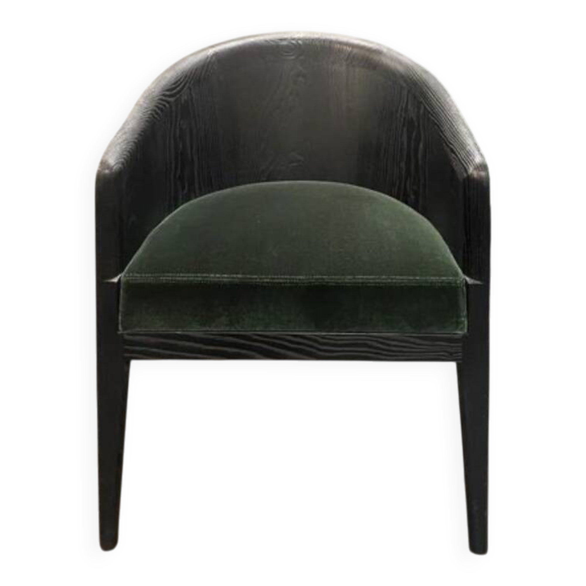 Gilles & Boissier Art Deco armchair in cedar and velvet