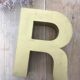 Golden vintage sign letter R