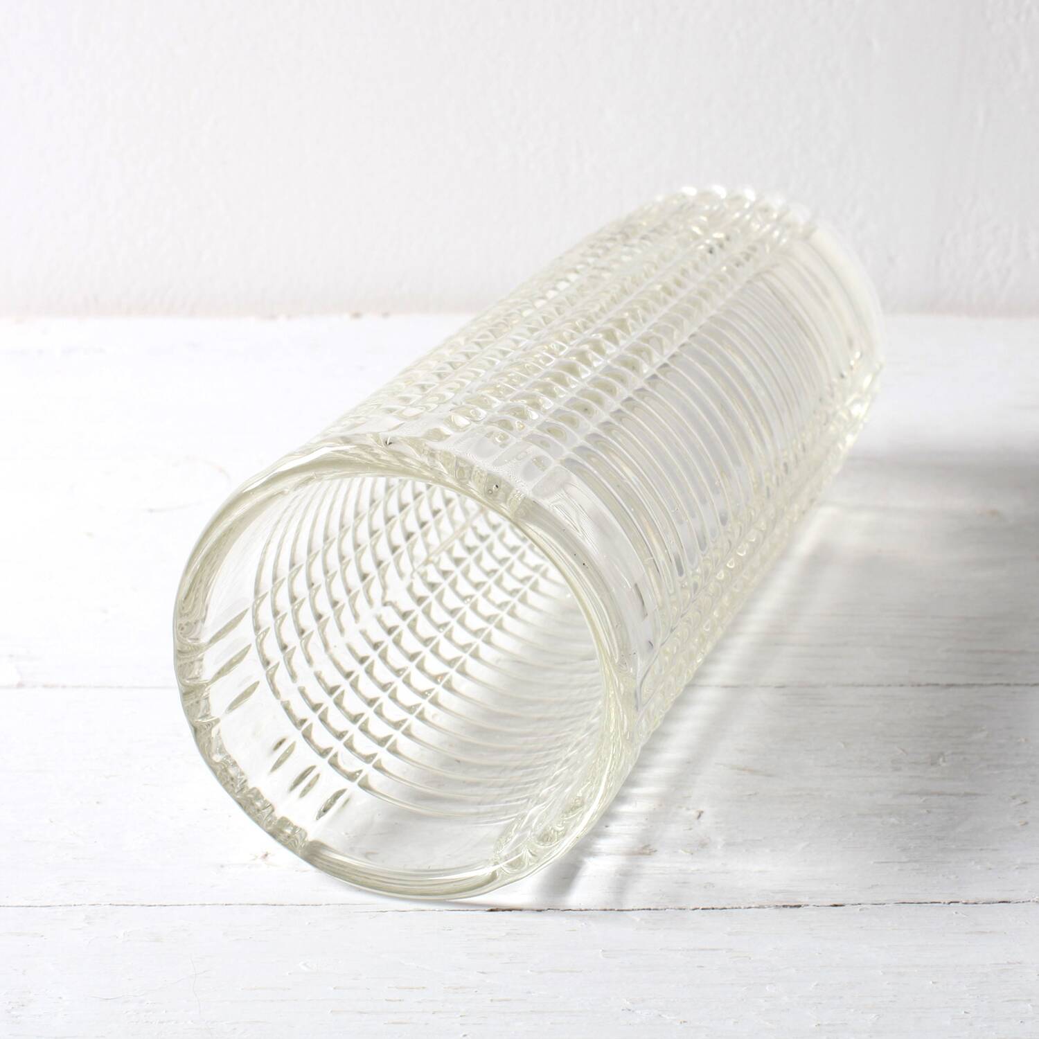 Mid-century Elegant Clear Pressed Glass Vintage Vase by Miloš Filip