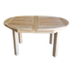 Oval wooden table – 2 extensions – sandblasted & varnished