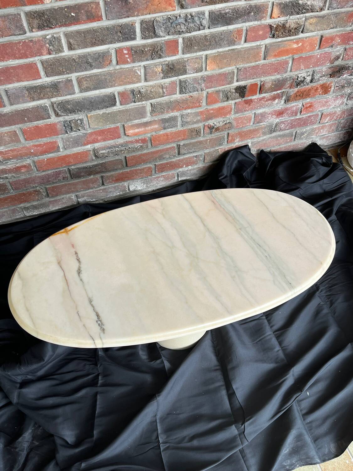 Marble and steel coffee table