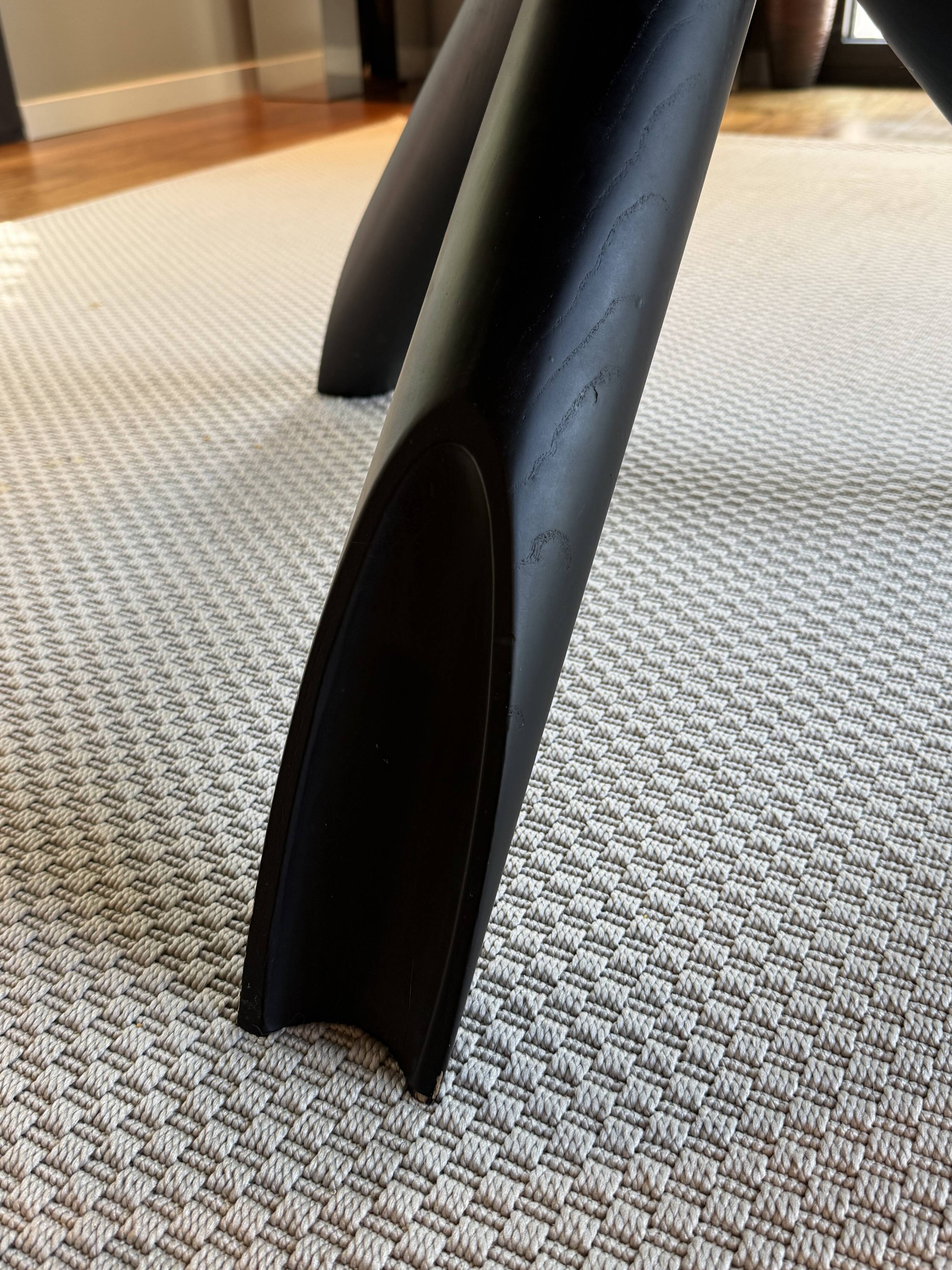 Round table colico matte black ceramic, matte black ash legs d160+plate 70
