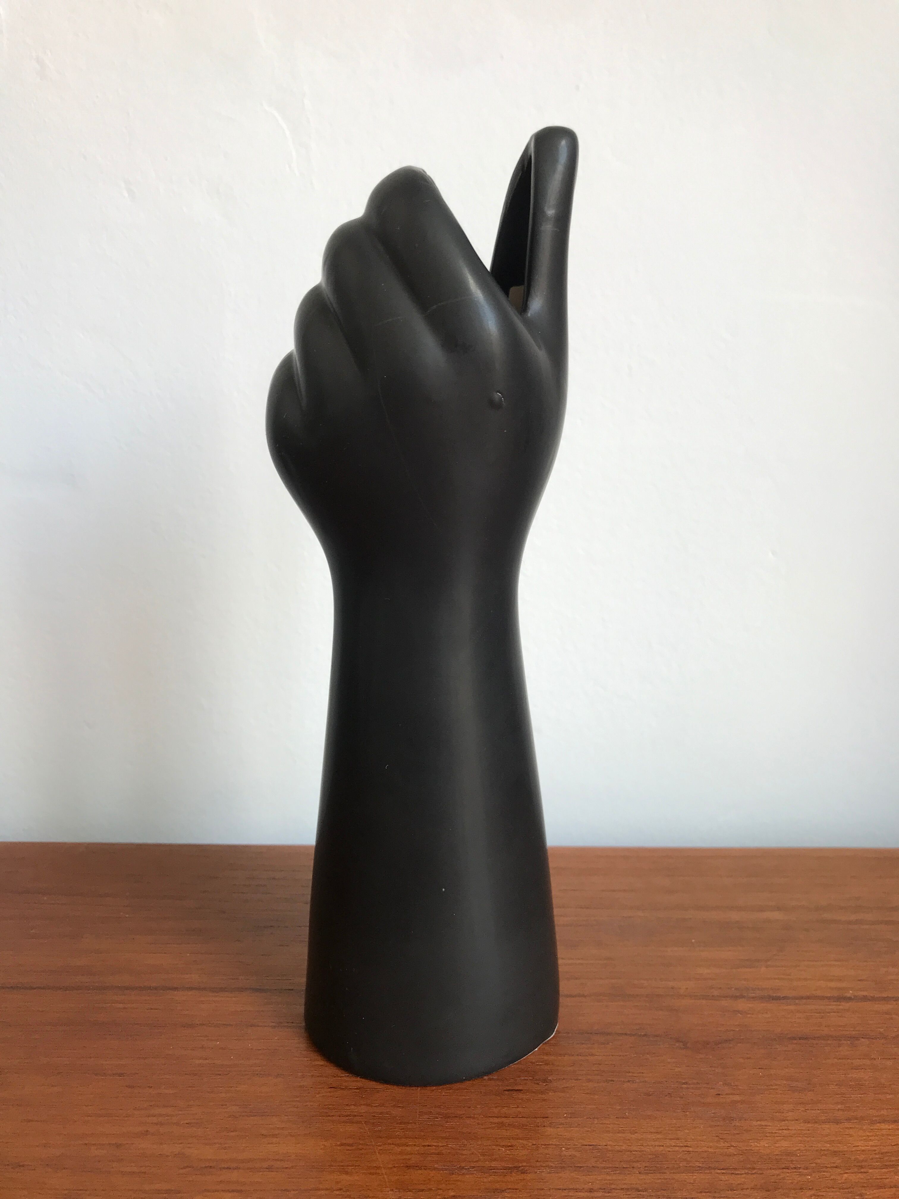 Black hand vase