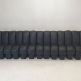 De Sede DS-600 "Non Stop" Snake Shaped Modular Sofa in Full Black Leather