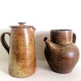 Duo de pichet en grès pyrité, 1960