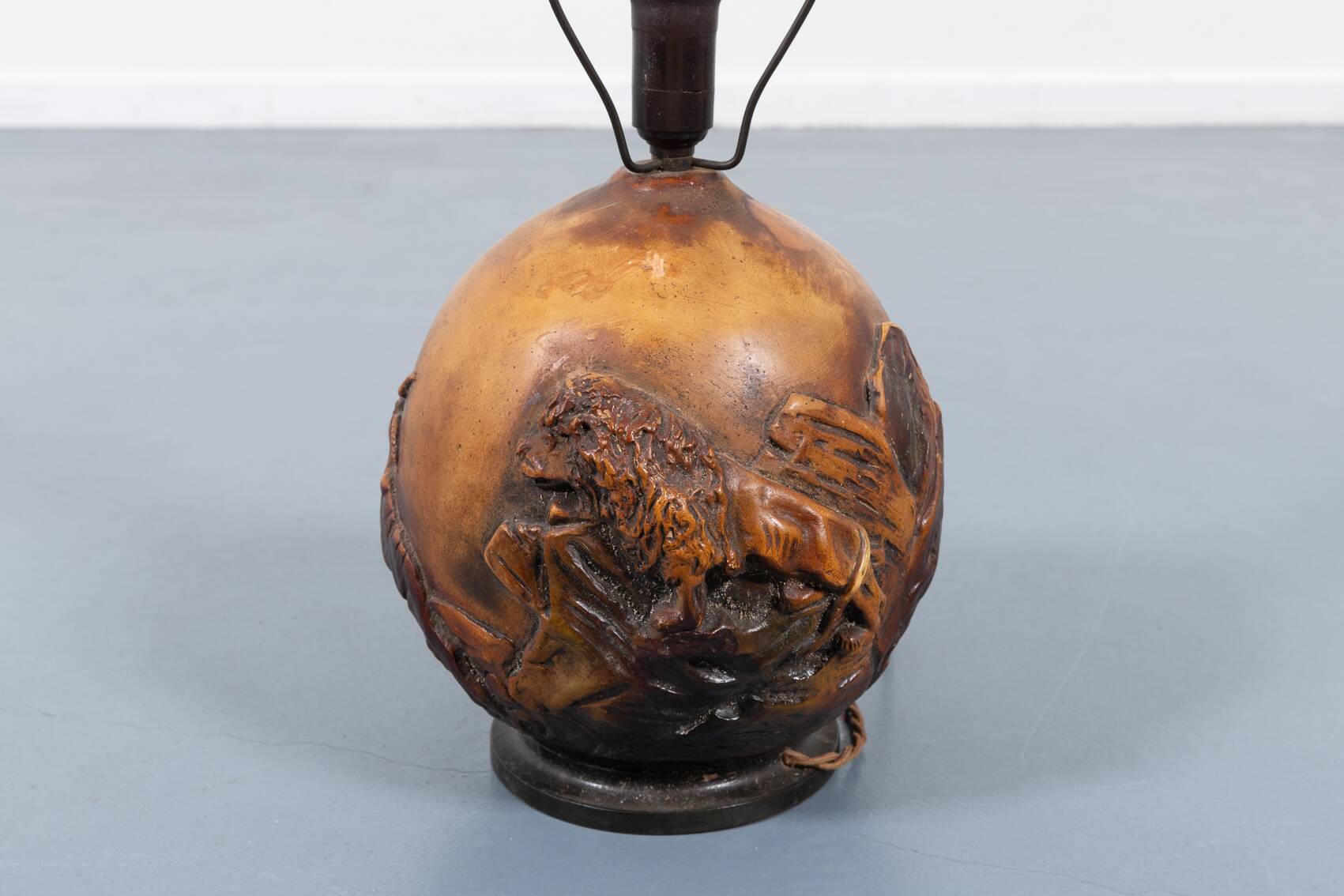 Vintage Danish ceramic relief table lamp, 1960’s