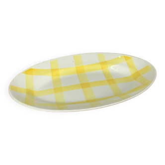 Small Ramekin Moulins des loups, orchies pattern yellow tablecloth, 1950