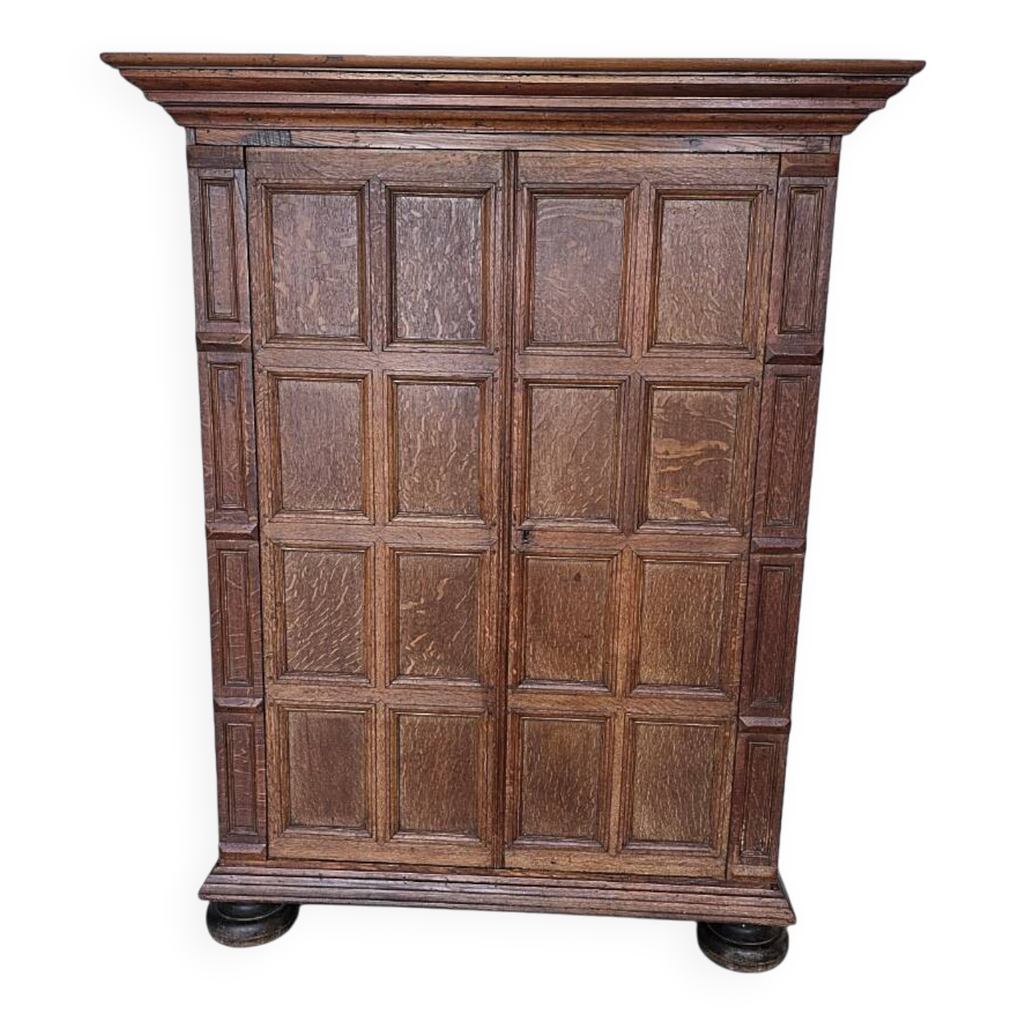Antique Dutch Oak Panel Cabinet, early 1700s