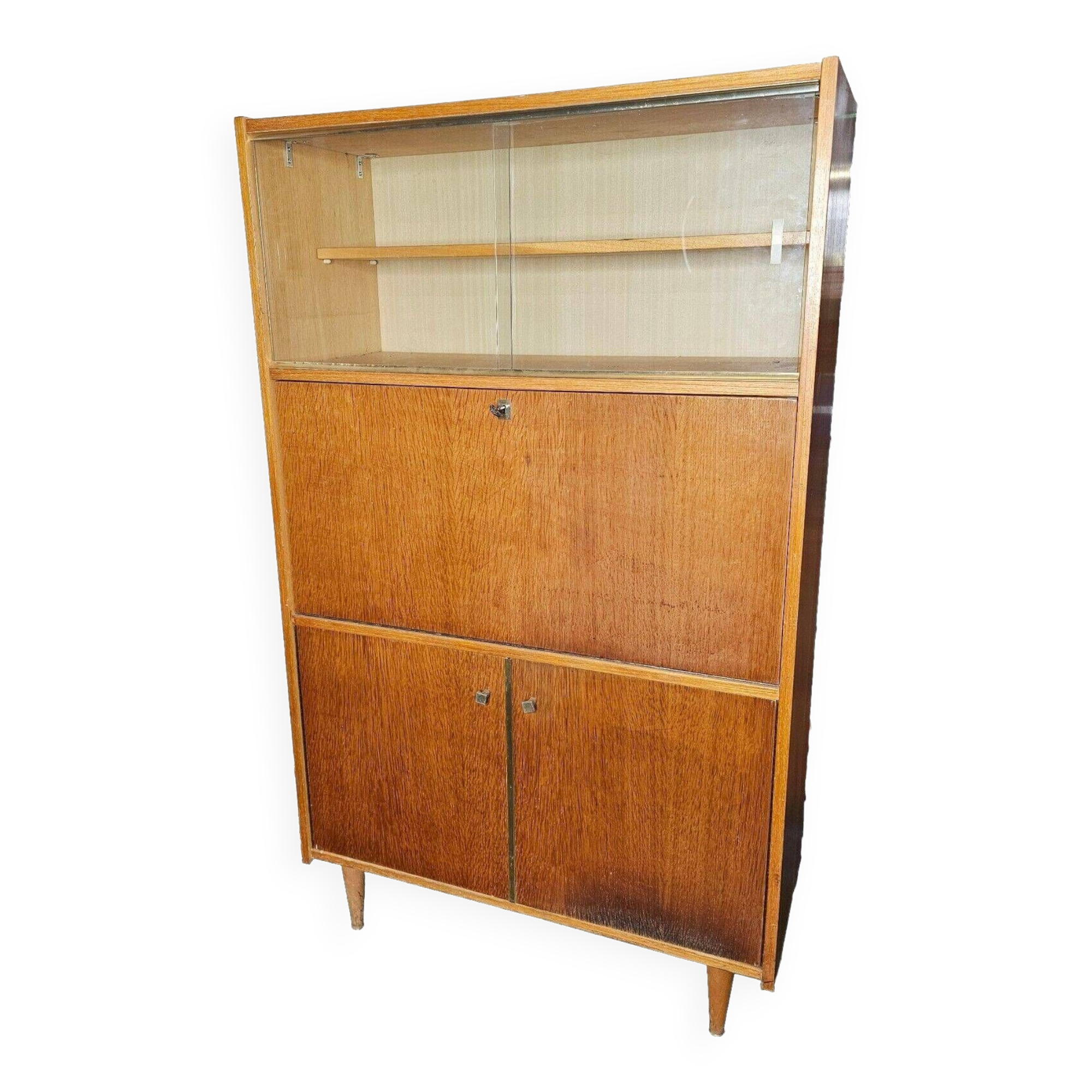 vintage oak secretary desk