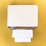 Vintage step stool in white Formica and chrome steel