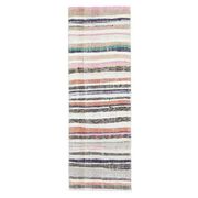 Vintage Turkish Hand-Knotted Wool Cotton White Kilim Runner Rug 78x228