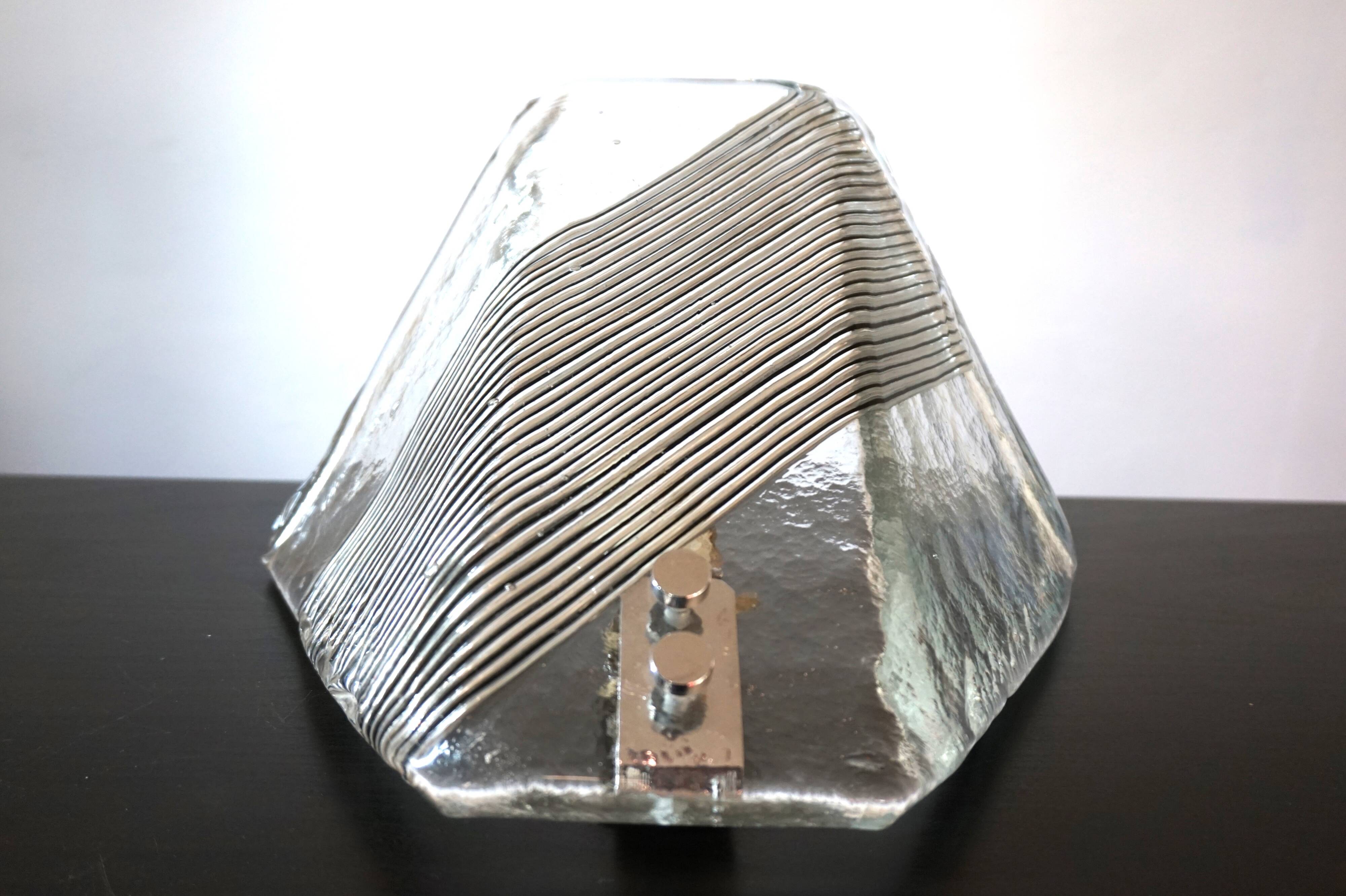 Applique en verre de Murano glacé Vetri, 1970