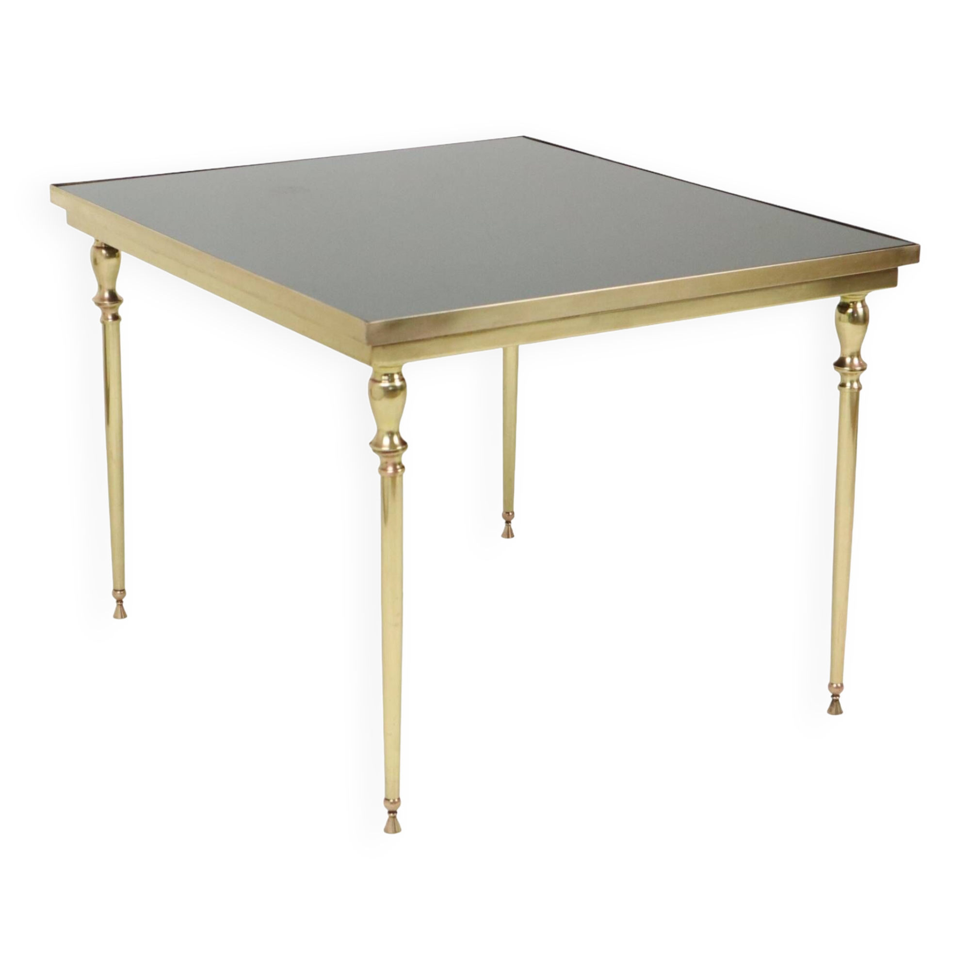 Table basse vintage en laiton et cuivre