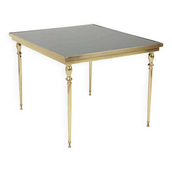 Table basse vintage en laiton et cuivre
