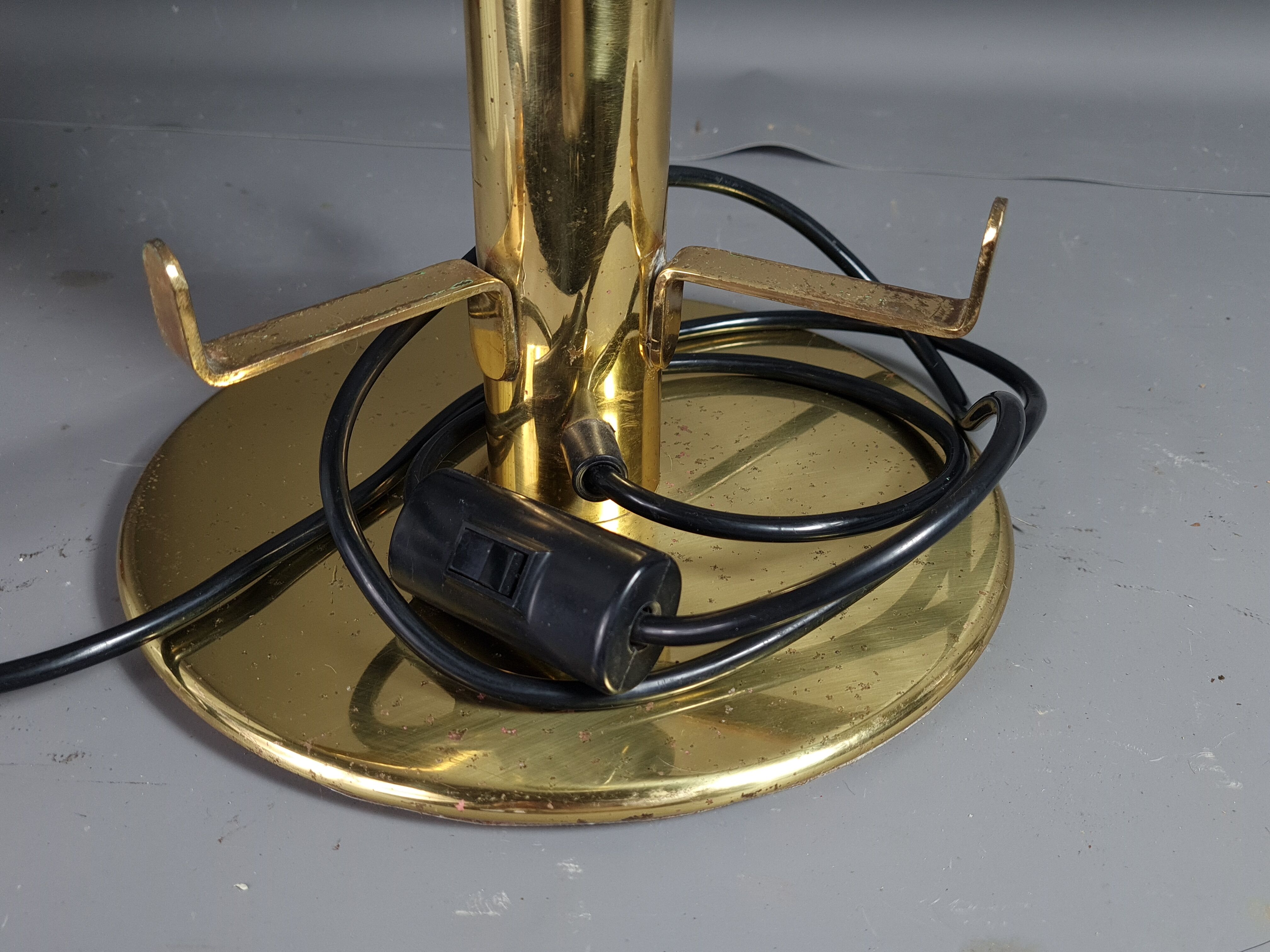 Table lamp blown glass & gold metal Italy vintage 70/80s