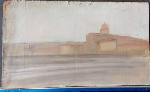 Oil painting on panel Florence View from San Frediano to Cestello early 1900
