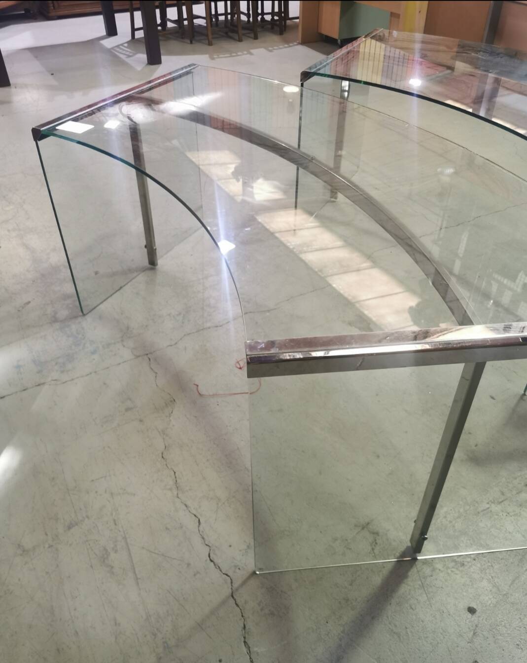 2 glass desks by Radice & Gallotti, 1970