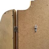 Large vintage triptych mirror in gilded wood, Deknudt - 81 x 100 cm