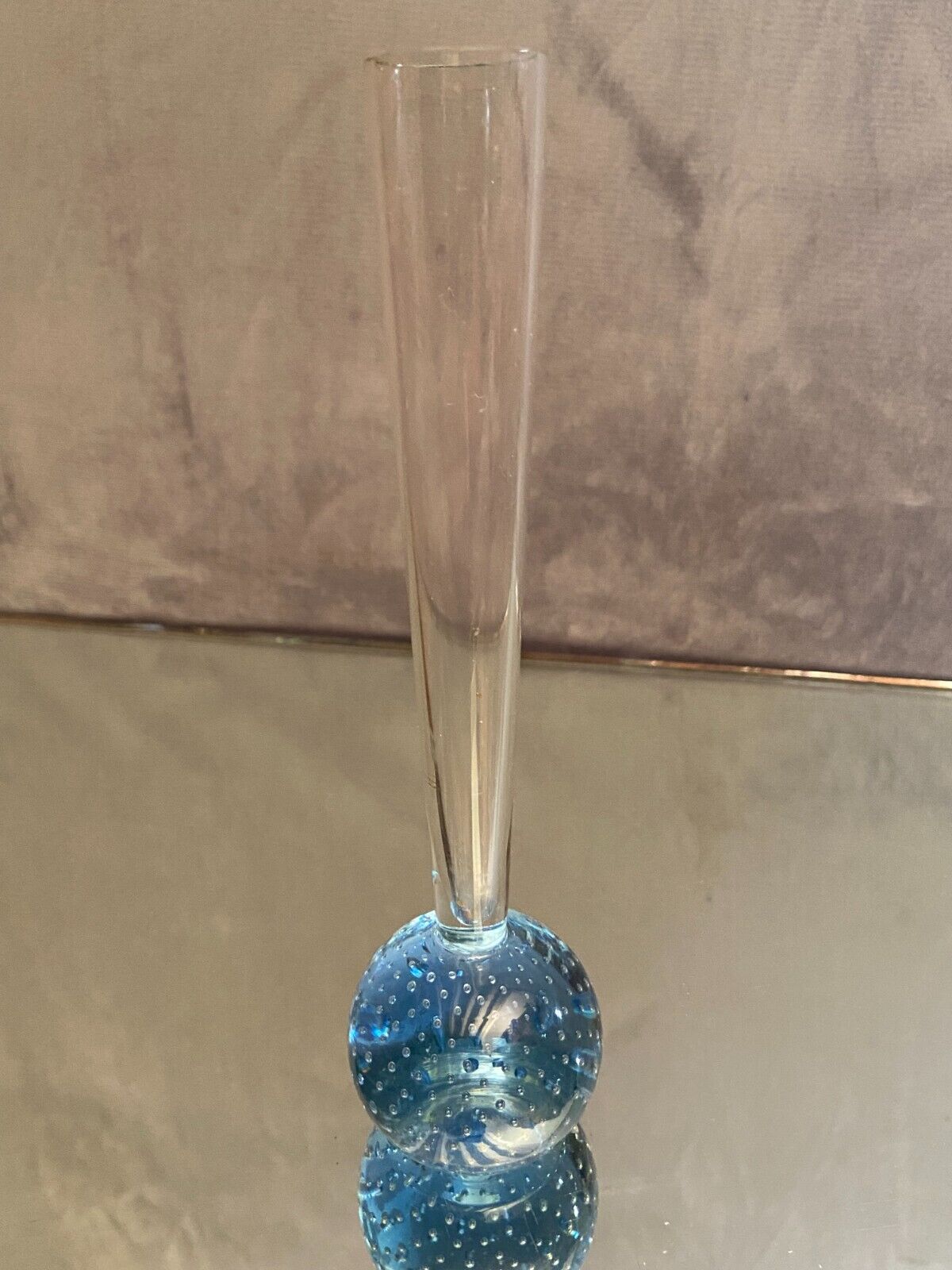 Long-necked soliflore vase on sulphide ball base