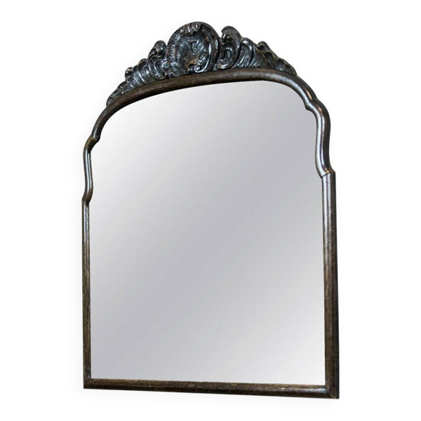 Miroir néo-rococo ancien dans un cadre en bois, années 1890.