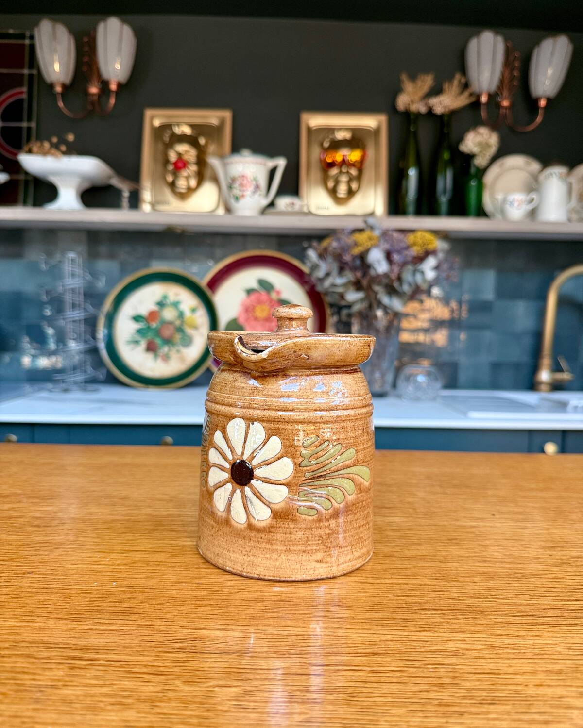 Small vintage stoneware pitcher