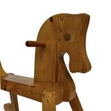 Vintage rocking horse 60s pinewood design minimalist design
