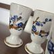 Set of 5 blue stoneware mazagrans "cherry blossom".