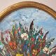 Oil painting on panel of a bouquet of colourful flowers in a vase, signed Valota.