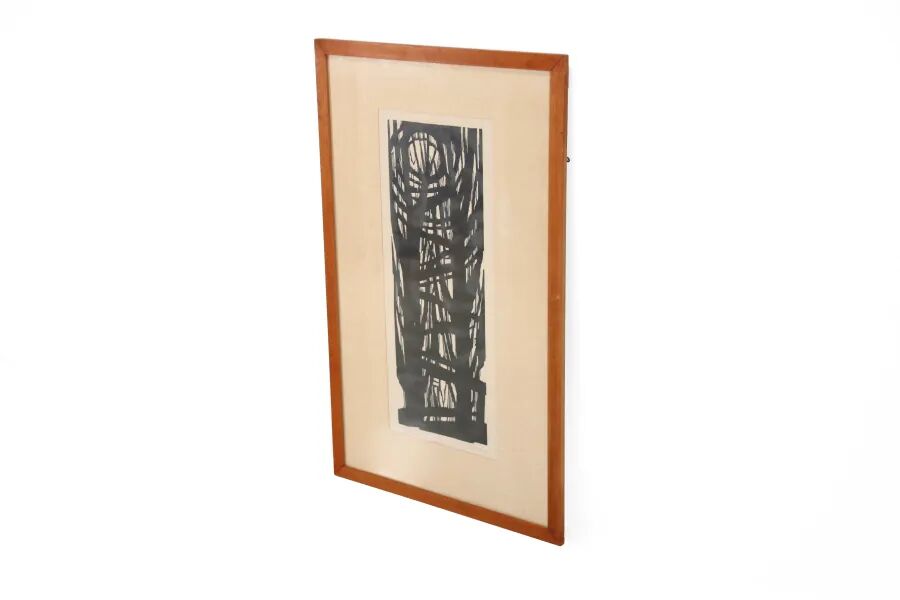 Woodcut titled 'Trees' from 1963