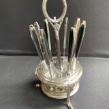 12 "Apollonox" fruit knives on silver metal support