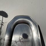 Large, long oval stainless steel platter by Rémy Letang