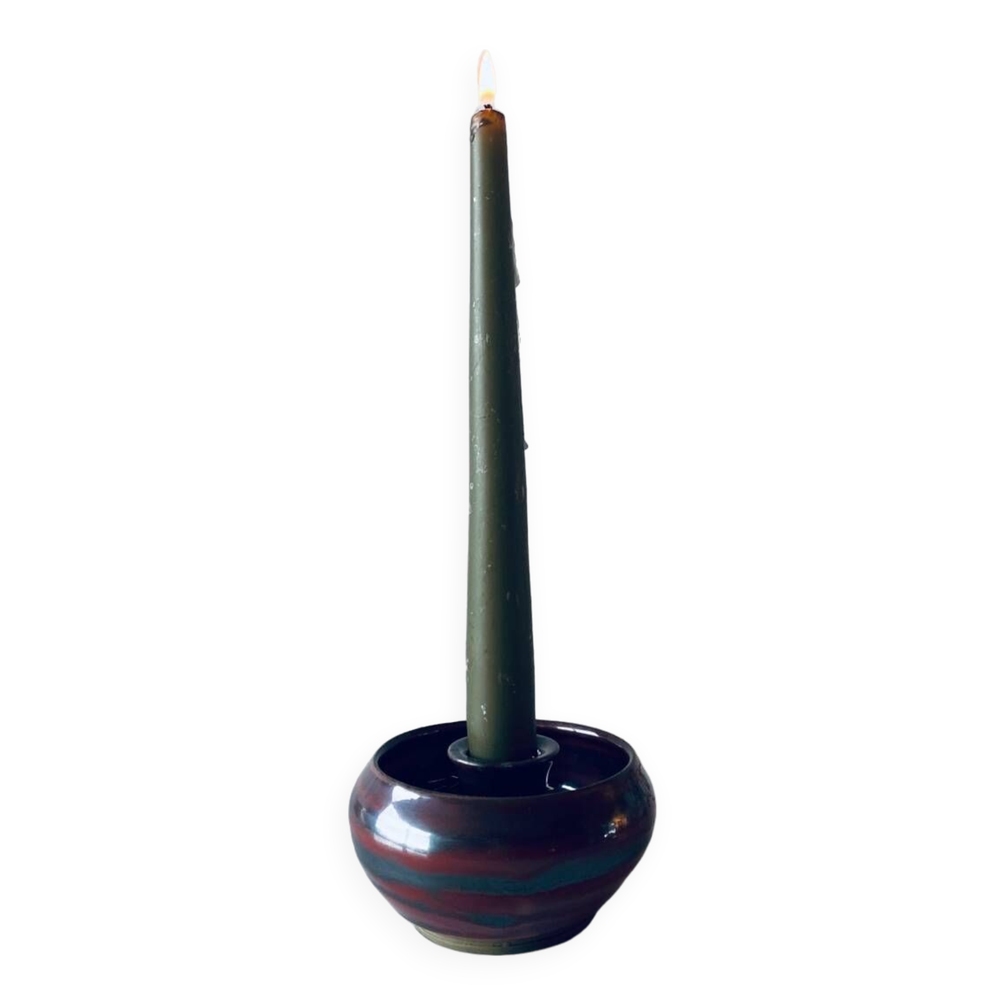 Ceramic candle holder signed