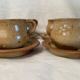 Ensemble de 6 tasses en grès vintage