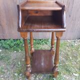 Bedside table nightstand wood + vintage case