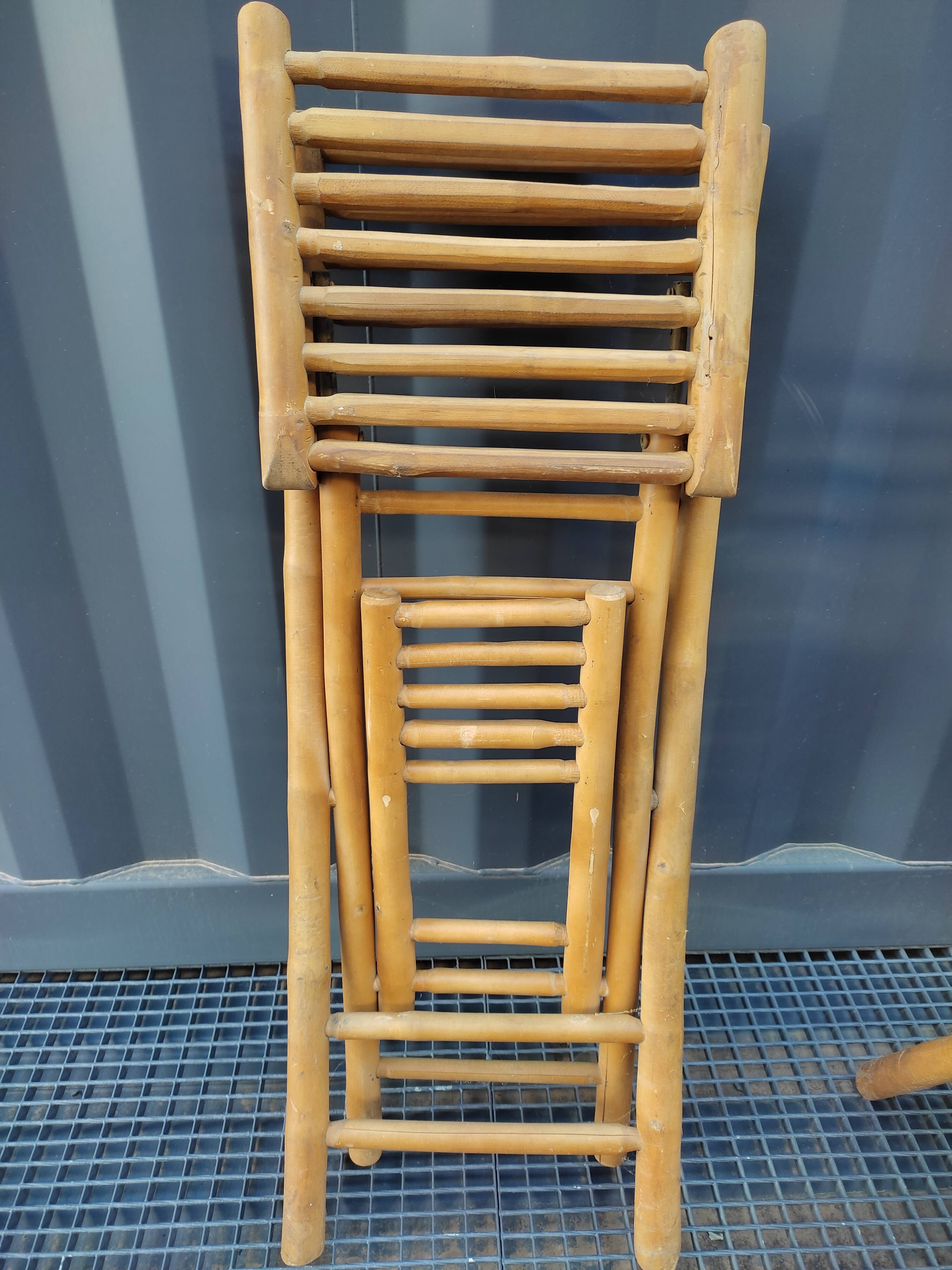 Trio of bamboo bar chairs