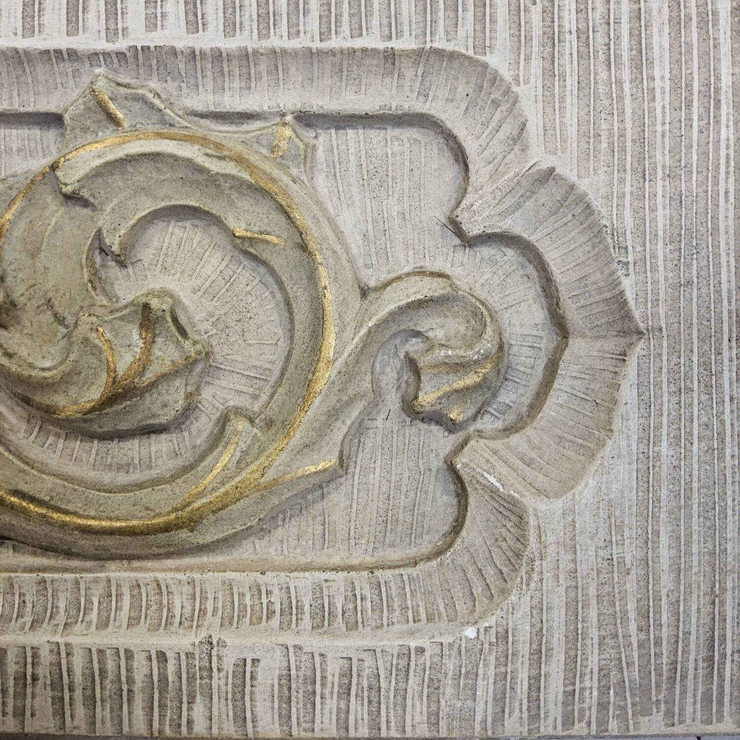 Neoclassical plaster fireplace with caryatids (nude women)