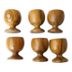 6 wooden egg cups