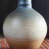 Vintage large pitcher vase in artisanal stoneware.