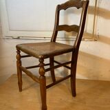 Chaise en bois ancien et cannage