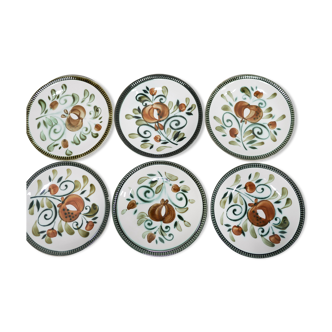 Series of 6 vintage plates published by Boch La Louvière