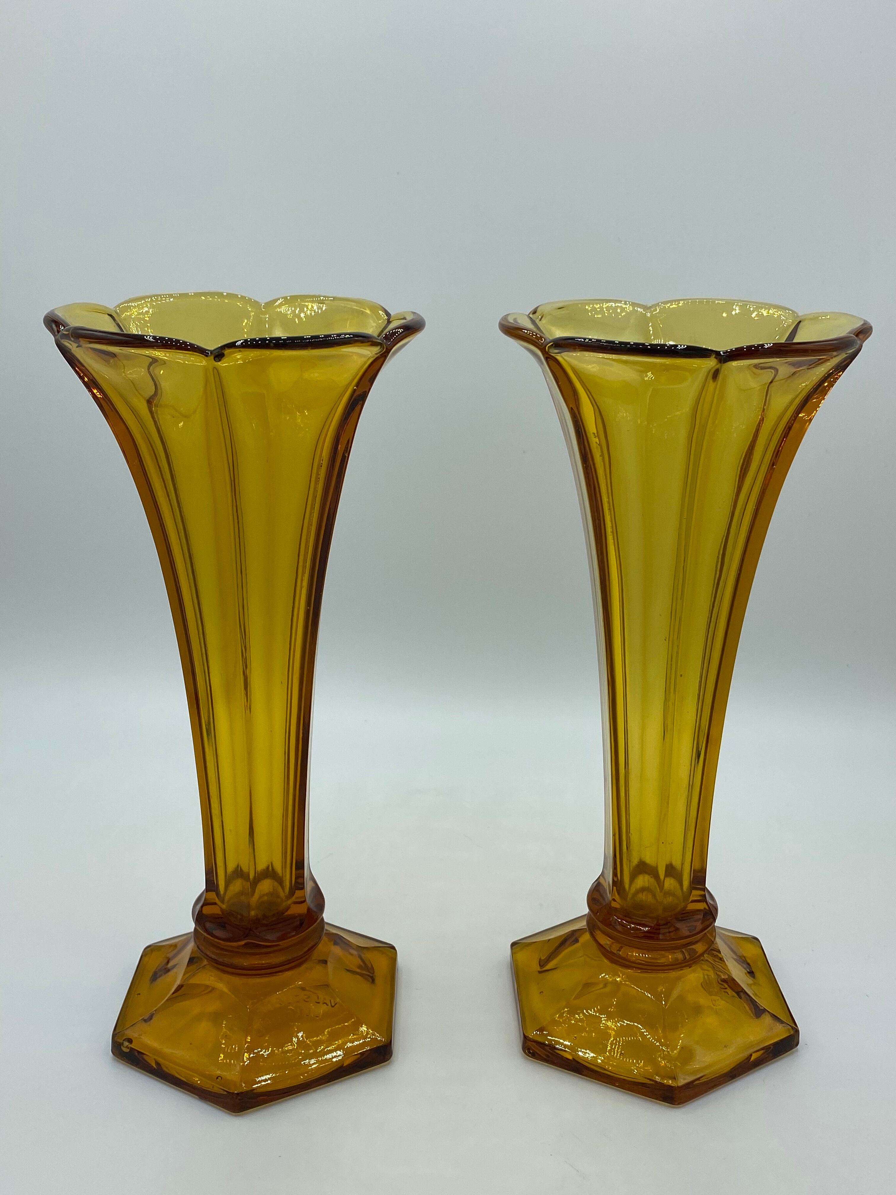 Pair of Val Saint Lambert vases