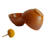 Duo of brown bowls Arcopal model Vintage volcano