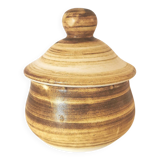 Longchamps beige and brown ceramic sugar bowl