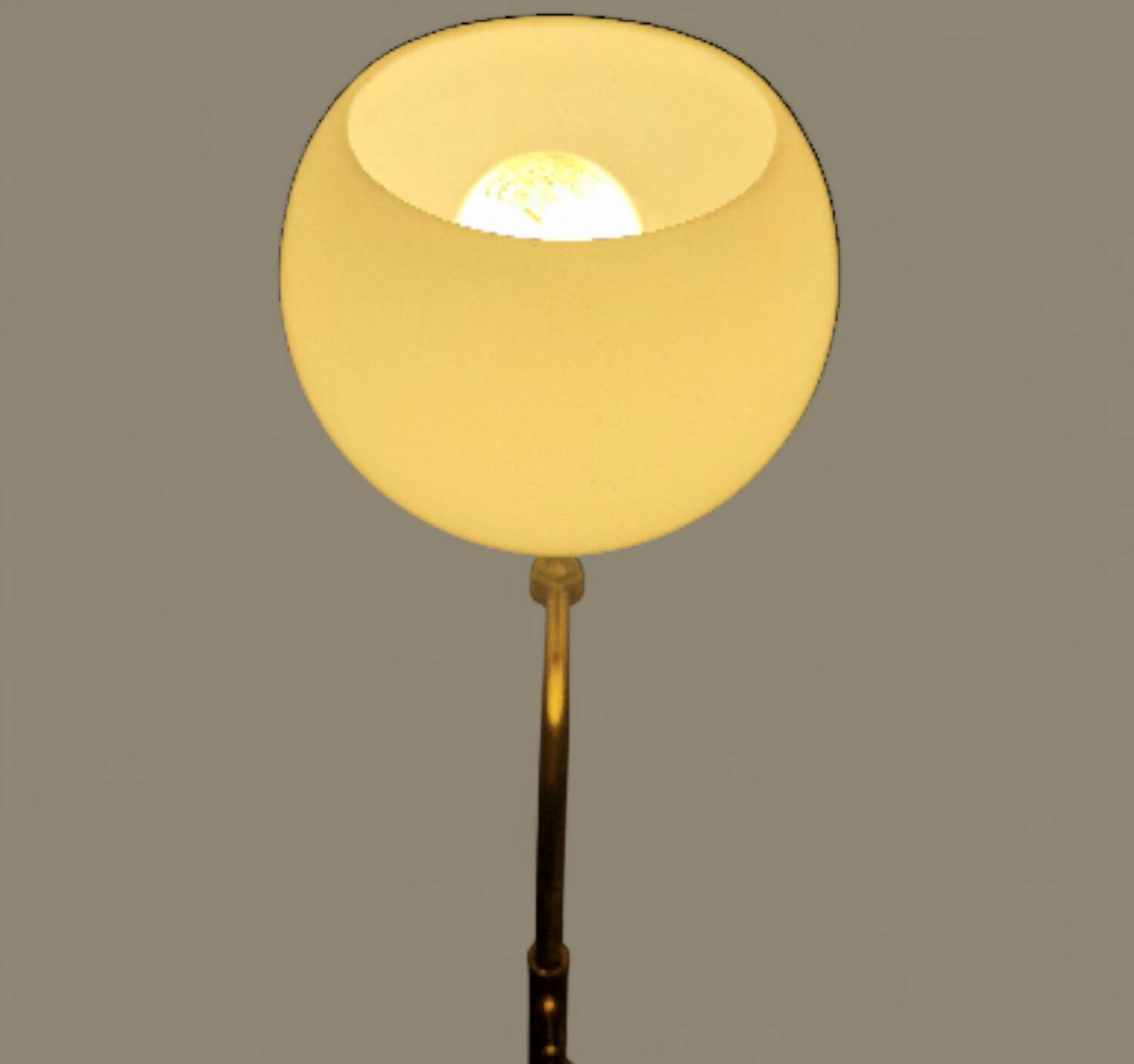 Antique brass and opaline glass lamp – Modernist piece, 1940s