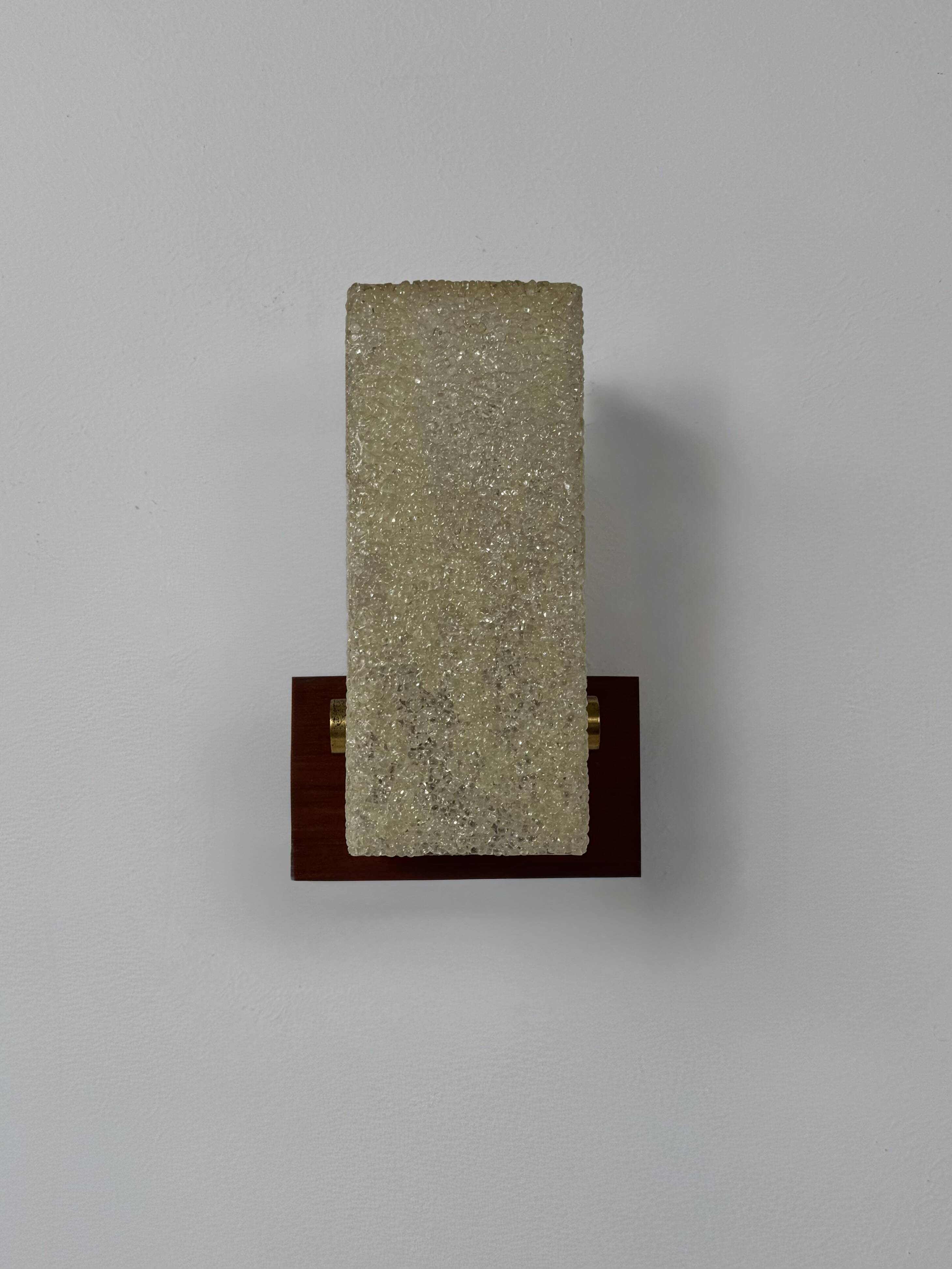 Vintage wall light, Perspex and wood, France, 1960.