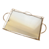 Brass tray with mirror