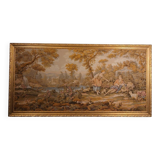 Large jacquard tapestry with a gilded wooden frame – 163x83 cm.
