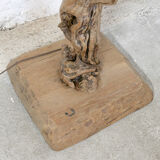 Floor lamp in rough wood